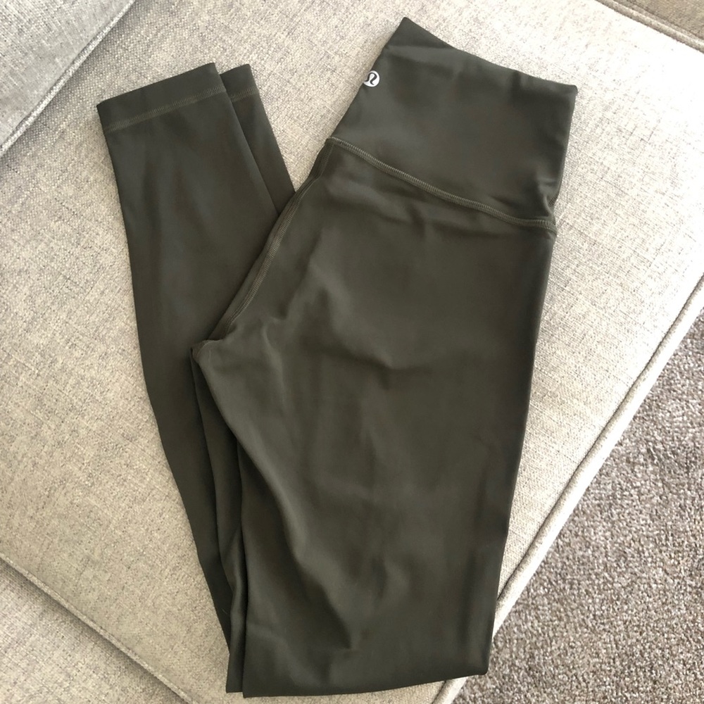 Lululemon High Waist Wunder Under Leggings, Dark Olive 28”
